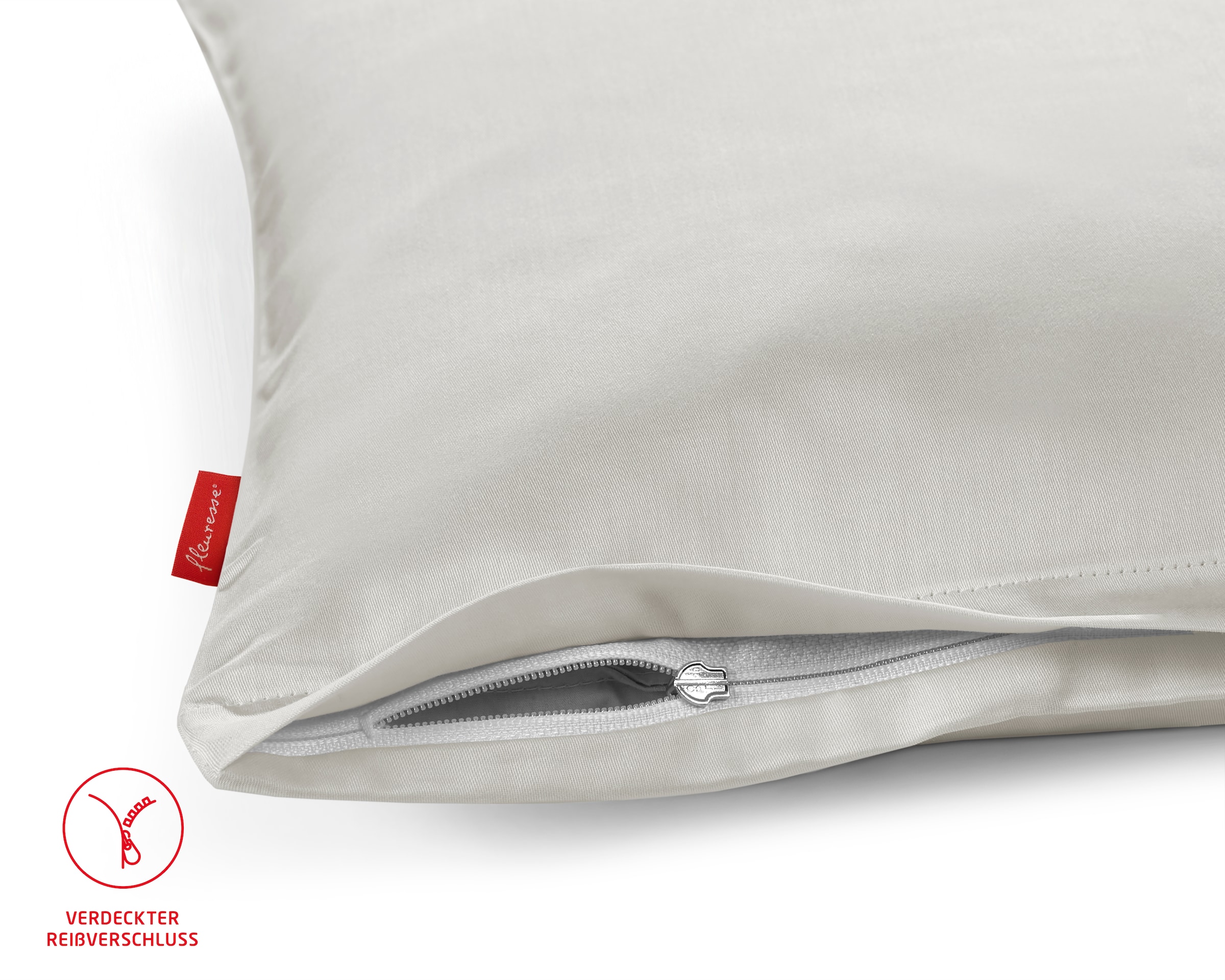 fleuresse Kissenbezug »Colours Mako Satin, 100% Baumwolle, mit Reissverschluss« Mako Satin, glänzend, glatt, Premium Qualität