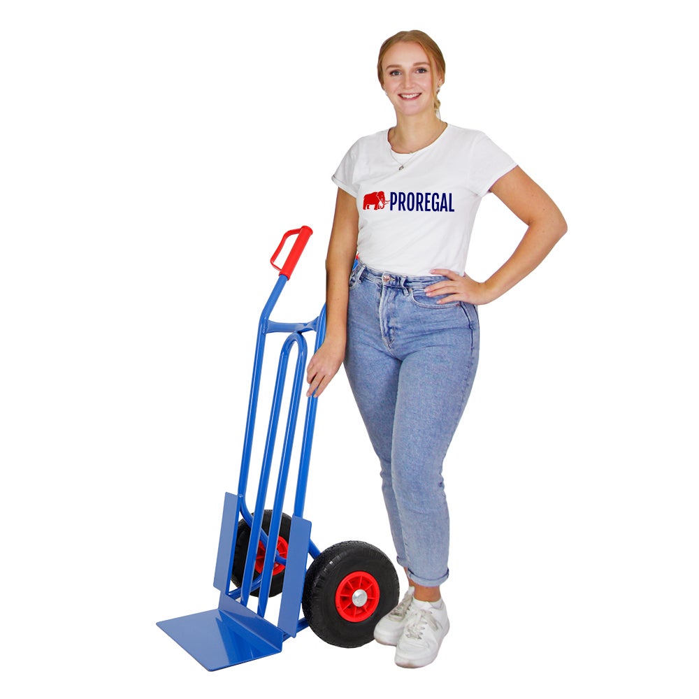 PROREGAL Rhino XL steekwagen met schep (H x B x D): 104 x 60 x 50 cm, laadvermogen: 250 kg, lekvrije wielen, blauw