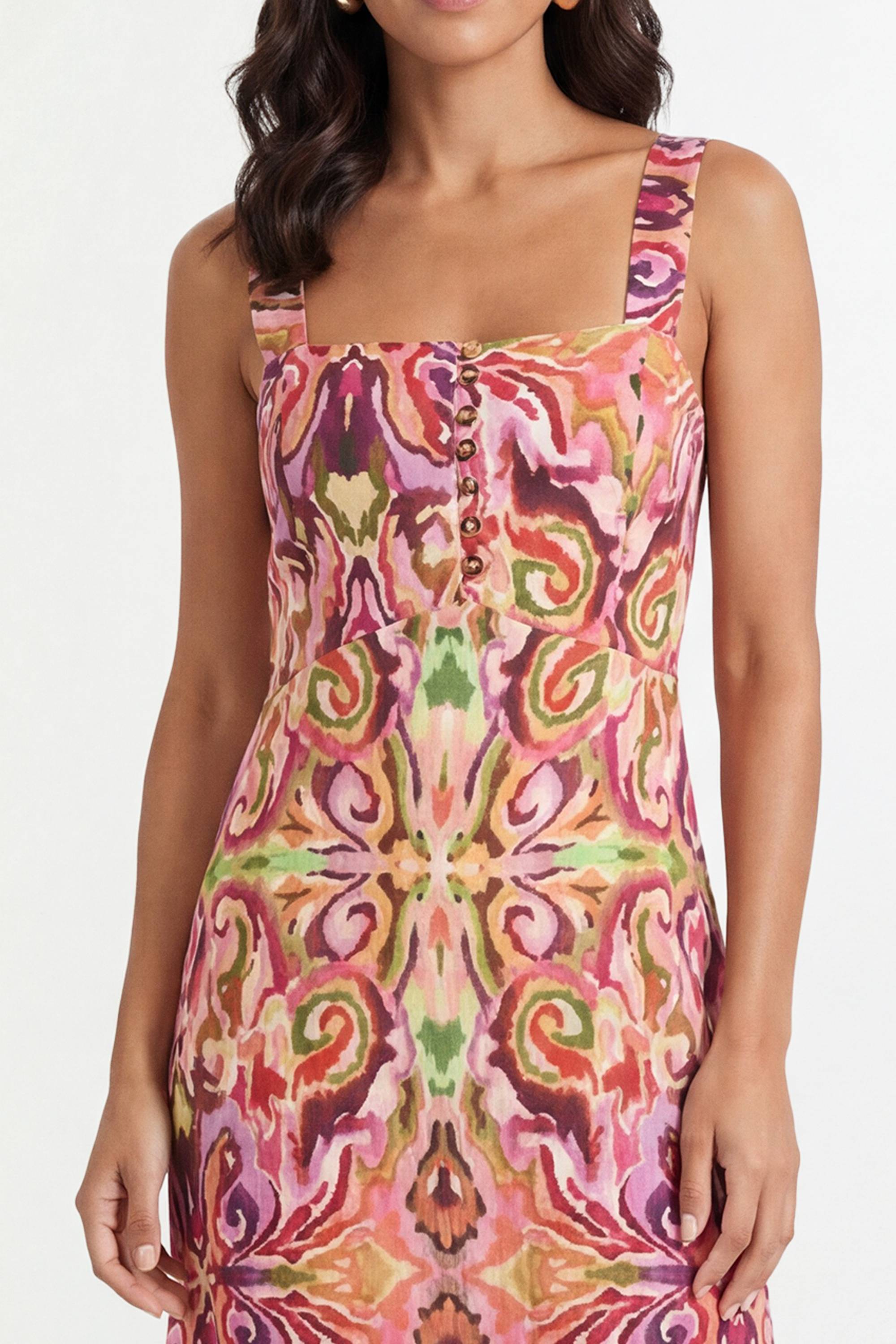 Wallis Robe Longue À Imprimé Tropical D'été