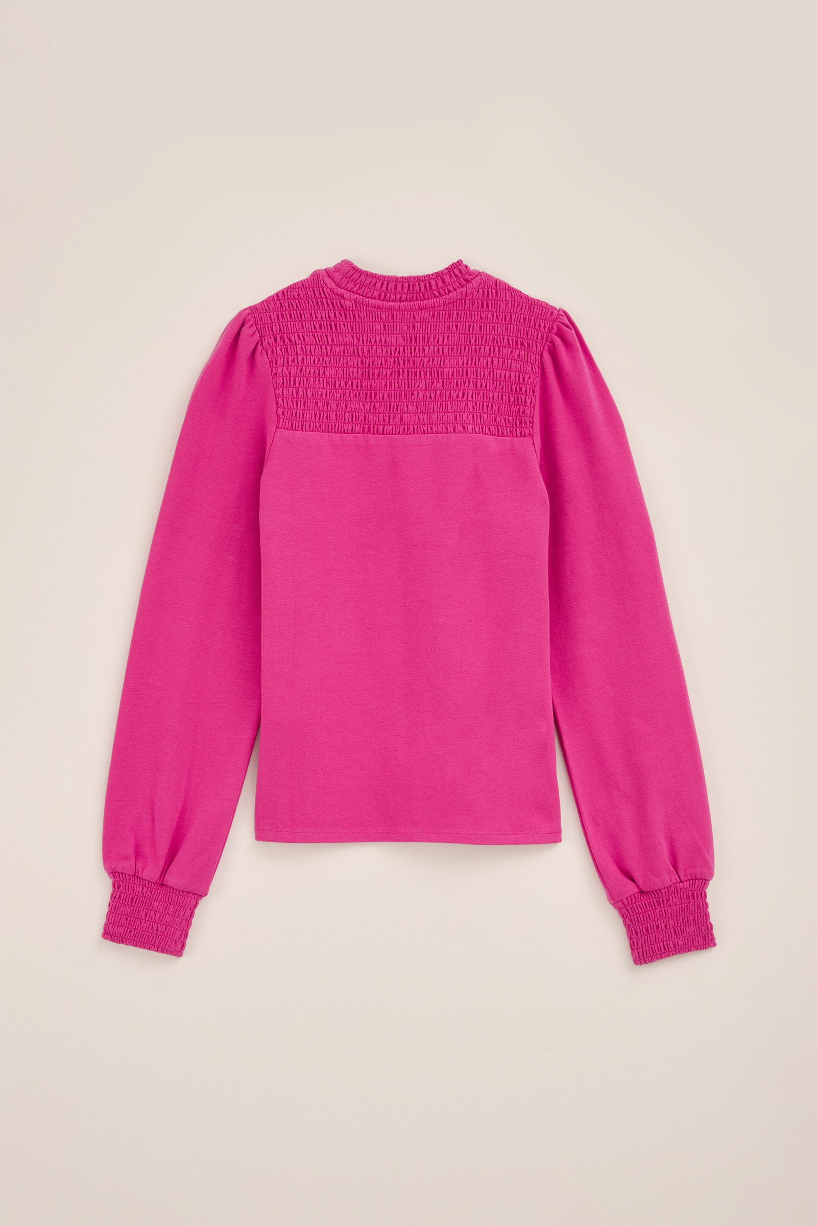 Meisjes T-shirt met gesmokt detail WE Fashion Roze