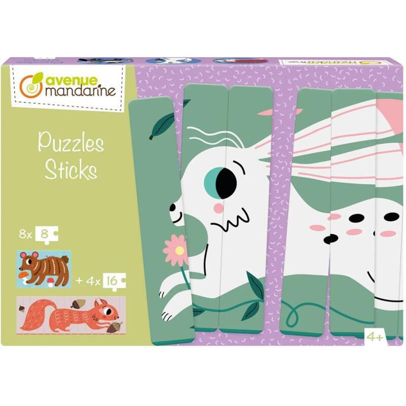 Puzzles Sticks, Animaux de la forêt - Multicolore