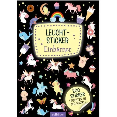 ars Edition Leucht-Sticker: Einhörner