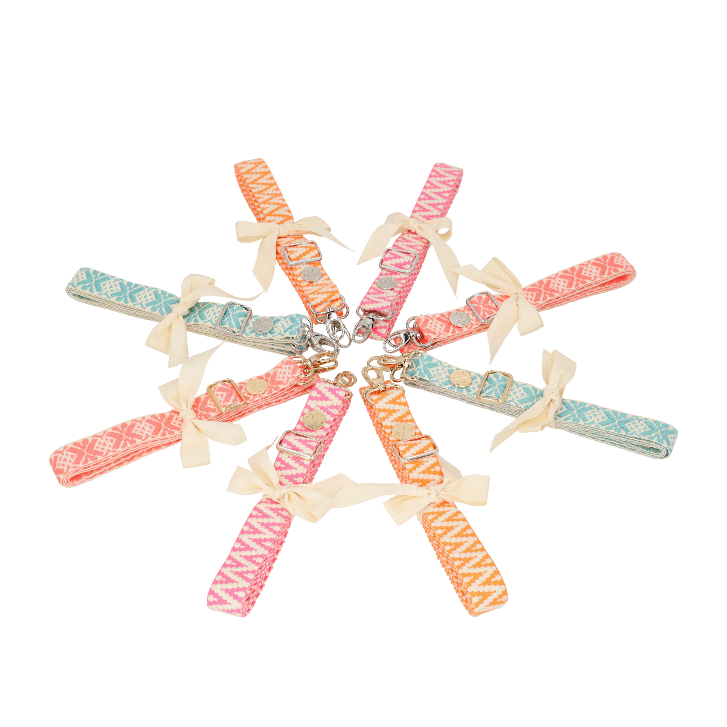 Handyband Handgemachtes Umhängeband für Handyhüllen Aztec Silver - Ecru / Fluo Pink Assos