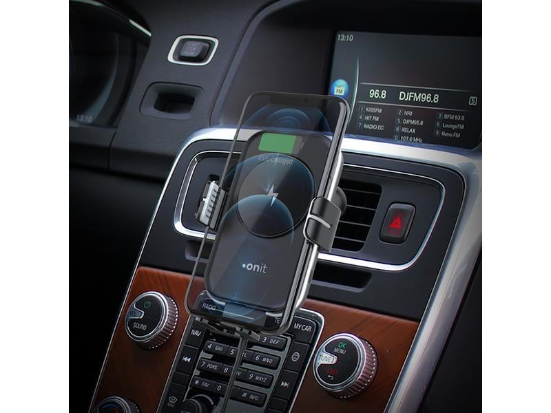 onit Handyhalterung mit Ladefunktion Halterung zum Aufladen und Befestigen des Smartphones an den Lüftungsschlitzen des Autos