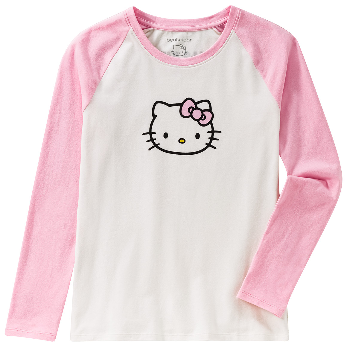 Beatwear Hello Kitty Langarmshirt mit Raglanärmeln rosa / weiss