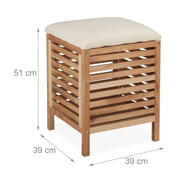 Skittentøyskurv med sete Walnut Wood