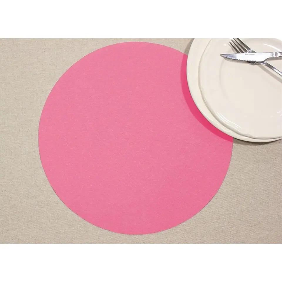 Wicotex Placemats Uni - fuchsia roze - rond 38cm - Teflon coating