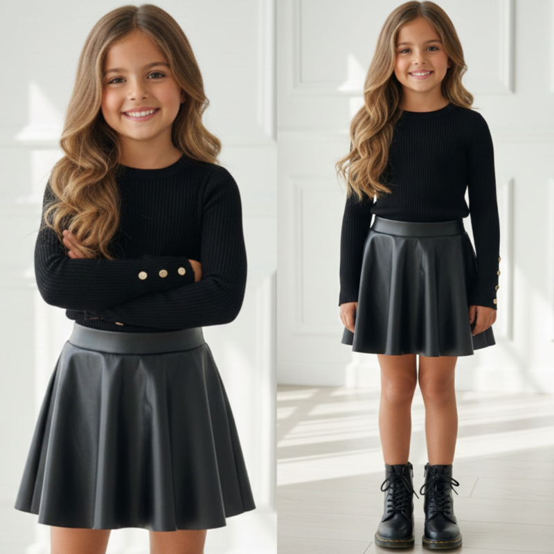 Shiny vibes skirt - zwart