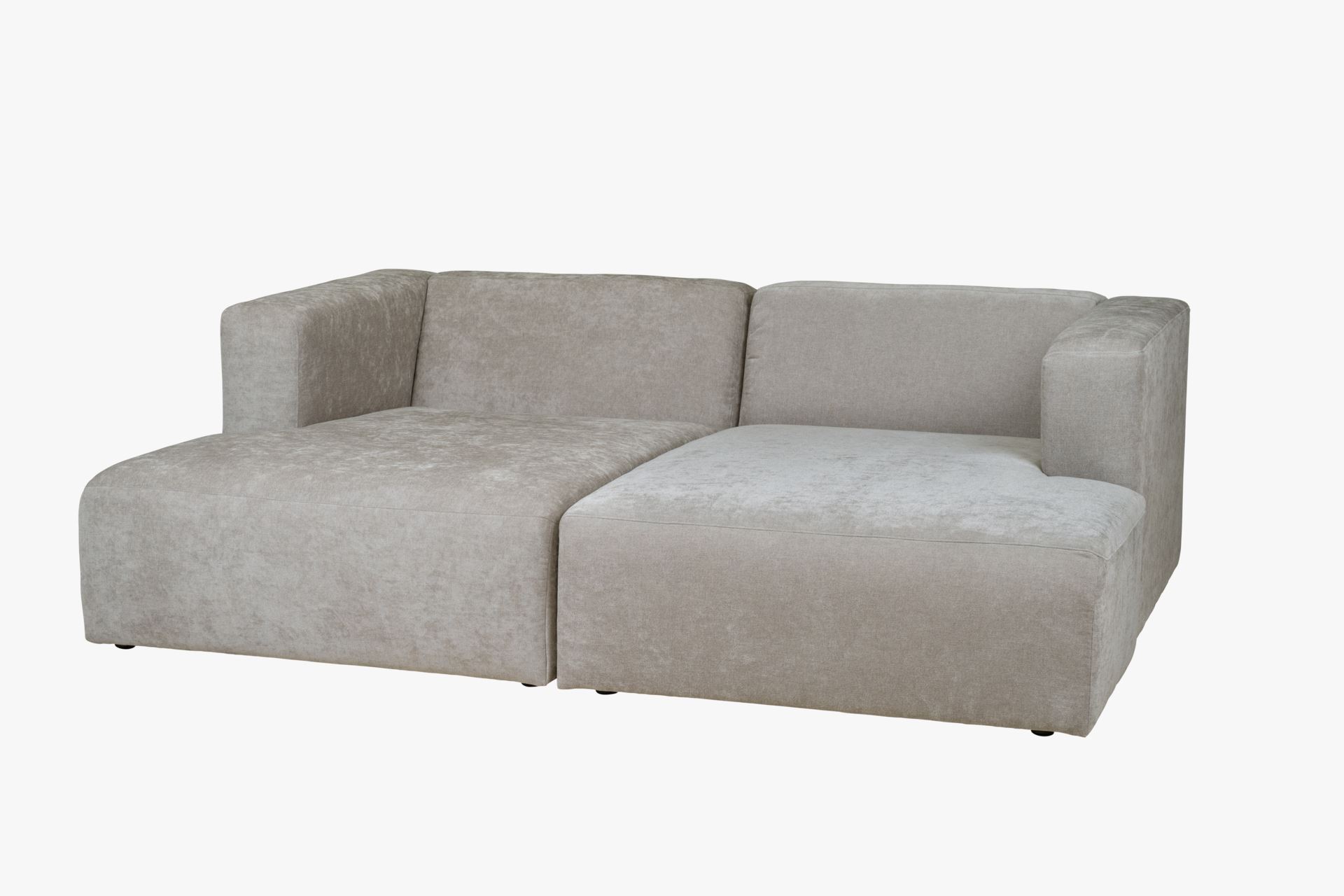Modulsofa 2 deler m/sjeselong grå - 228x154x73 cm