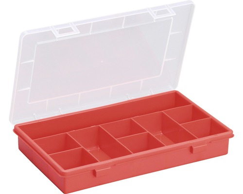 Organizer assortimentsdoos met 9 vakken, rood