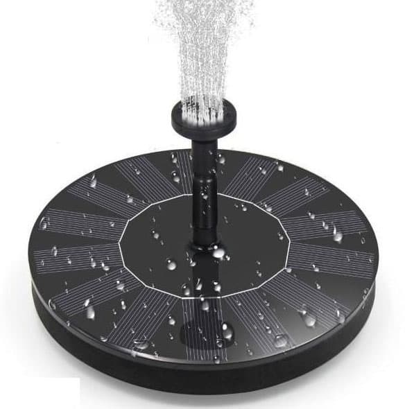 Vattenfontän solcellsdriven 16 cm solcellsfontän vatten fontän utomhus Svart