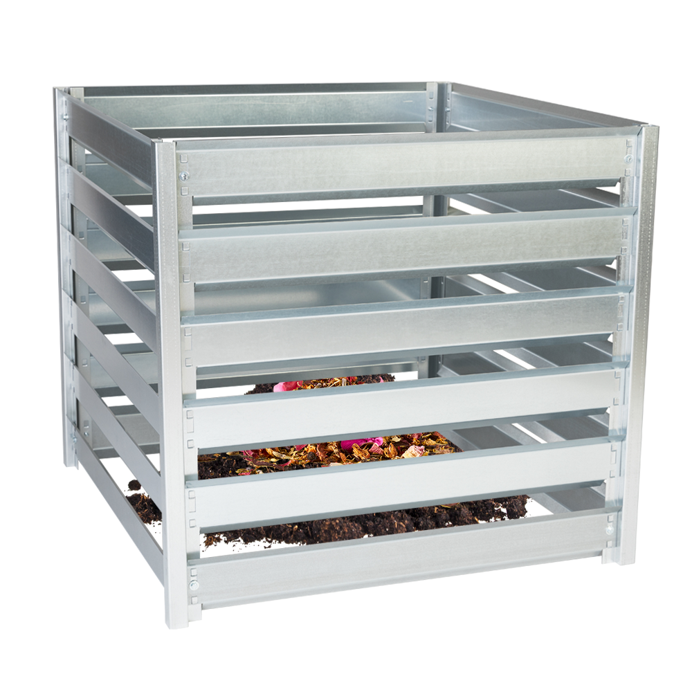 Composteur de jardin M800 - 91 x 91 x h85 cm / 704l - composteur de jardin en métal - bac à compost