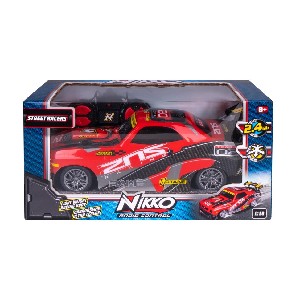 Nikko - Fjernstyret Bil 1:18 - Street Racers Rød