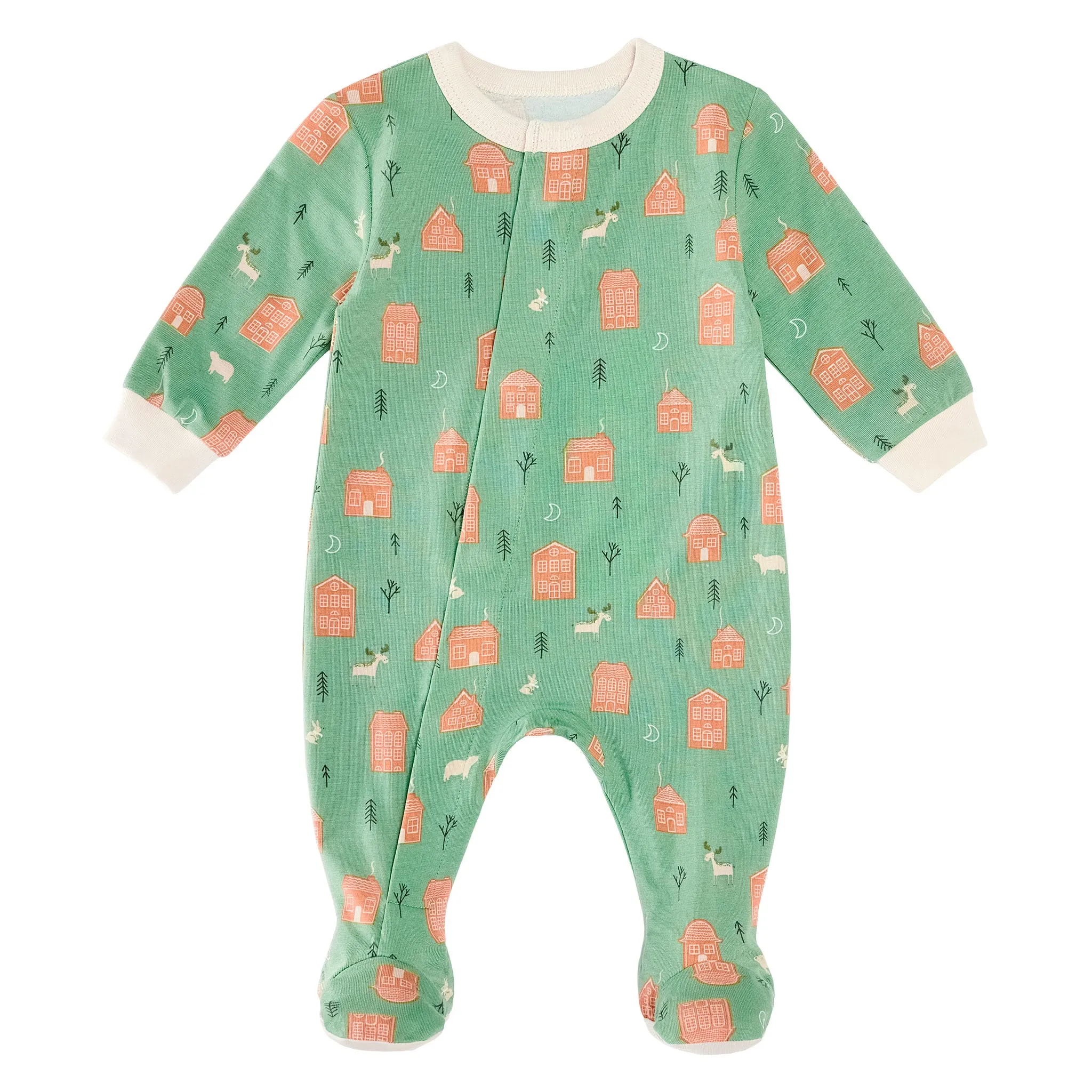 Collé-Collé Pyjama Magnétique Maisons Prématuré - 12mois