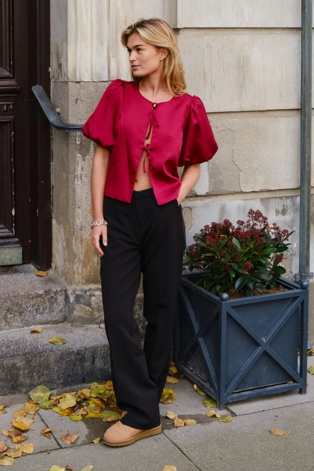 Neo Noir Aska Dull Satin Blouse 162685