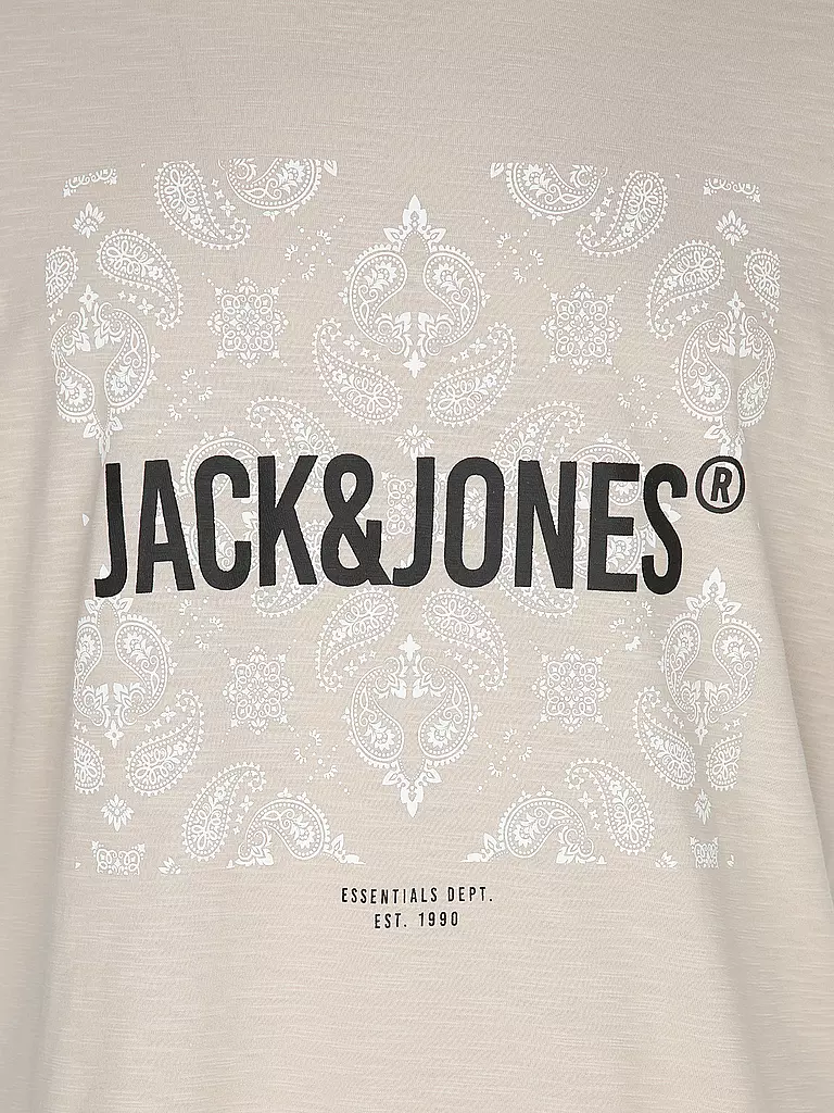 JACK & JONES T-Shirt JJPAISLEY beige
