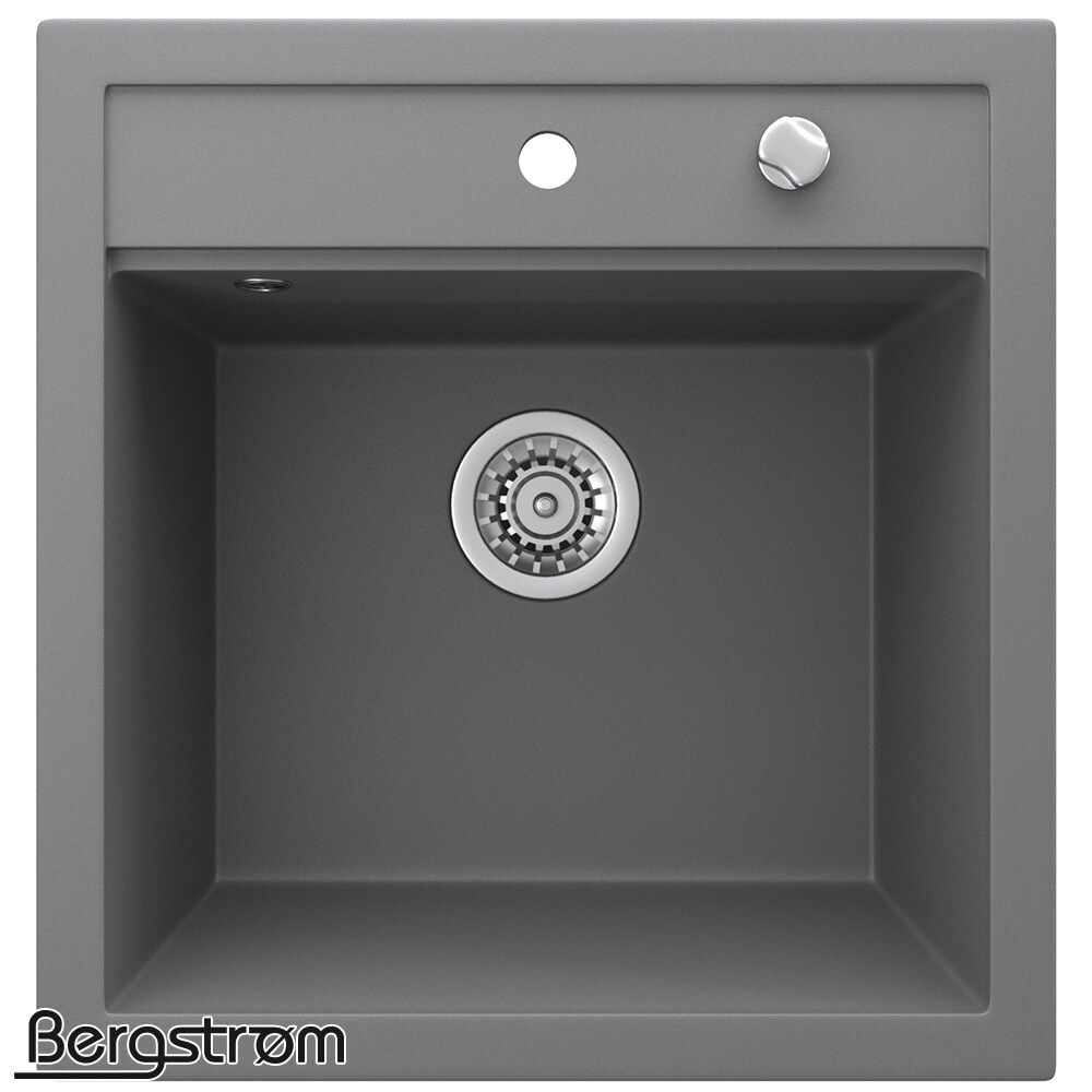Bergström Granit Spüle Küchenspüle Einbauspüle Spülbecken 490x500mm Grau