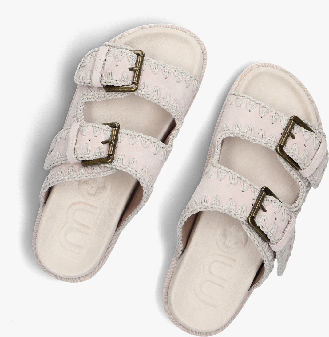 grijze mou slippers low bio sandal 2buckles monoch