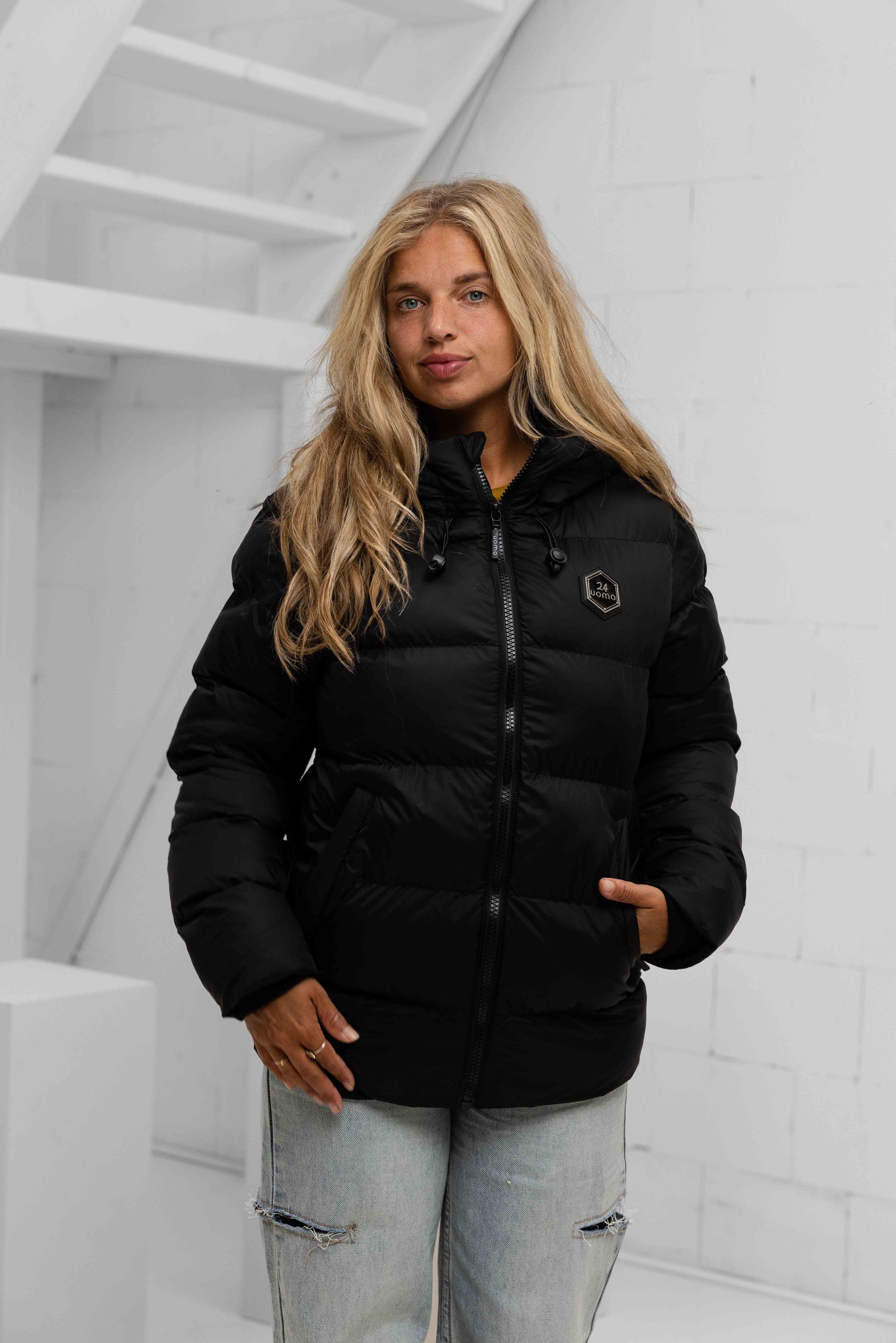 24 Uomo Puffer 2.0 Jacket Dames Zwart