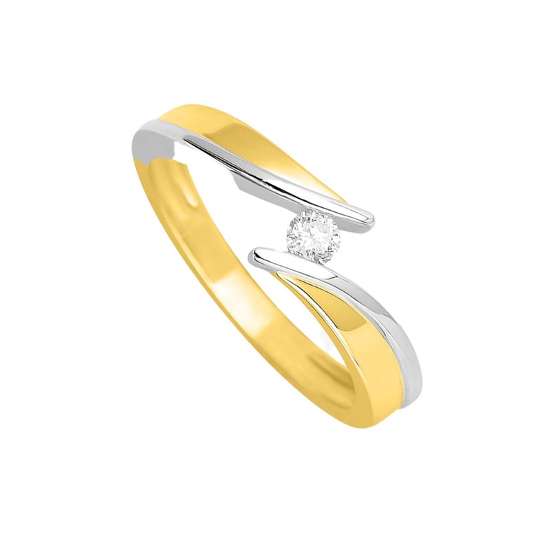 Bague Femme - Or 18 Carats - Diamant 0,1 Carats