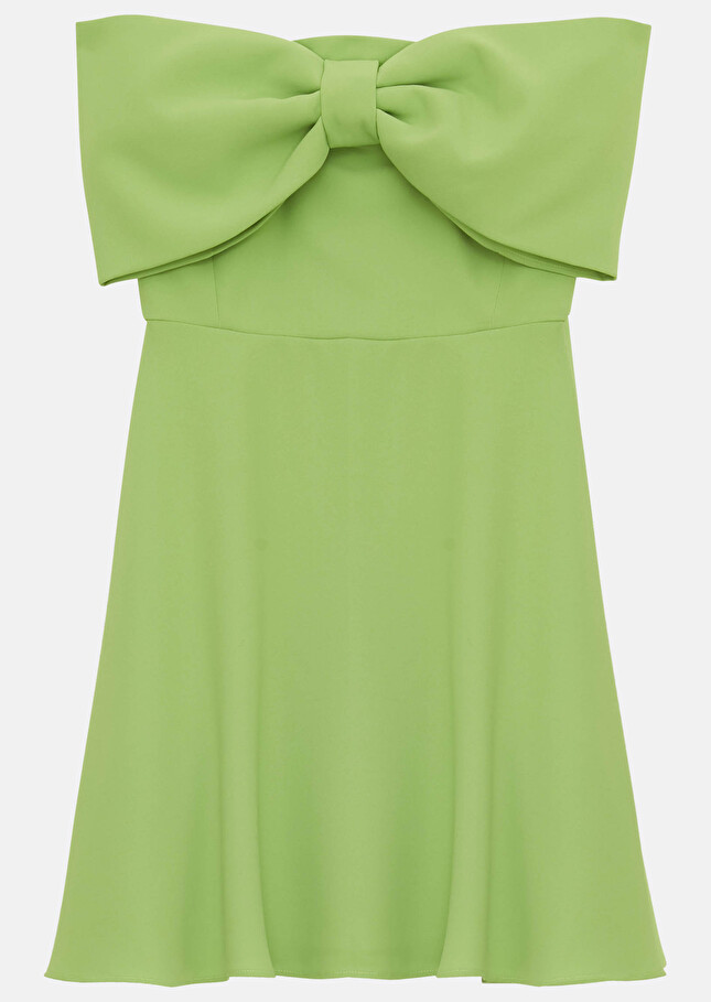 Robe Ramatuelleverte en crêpe