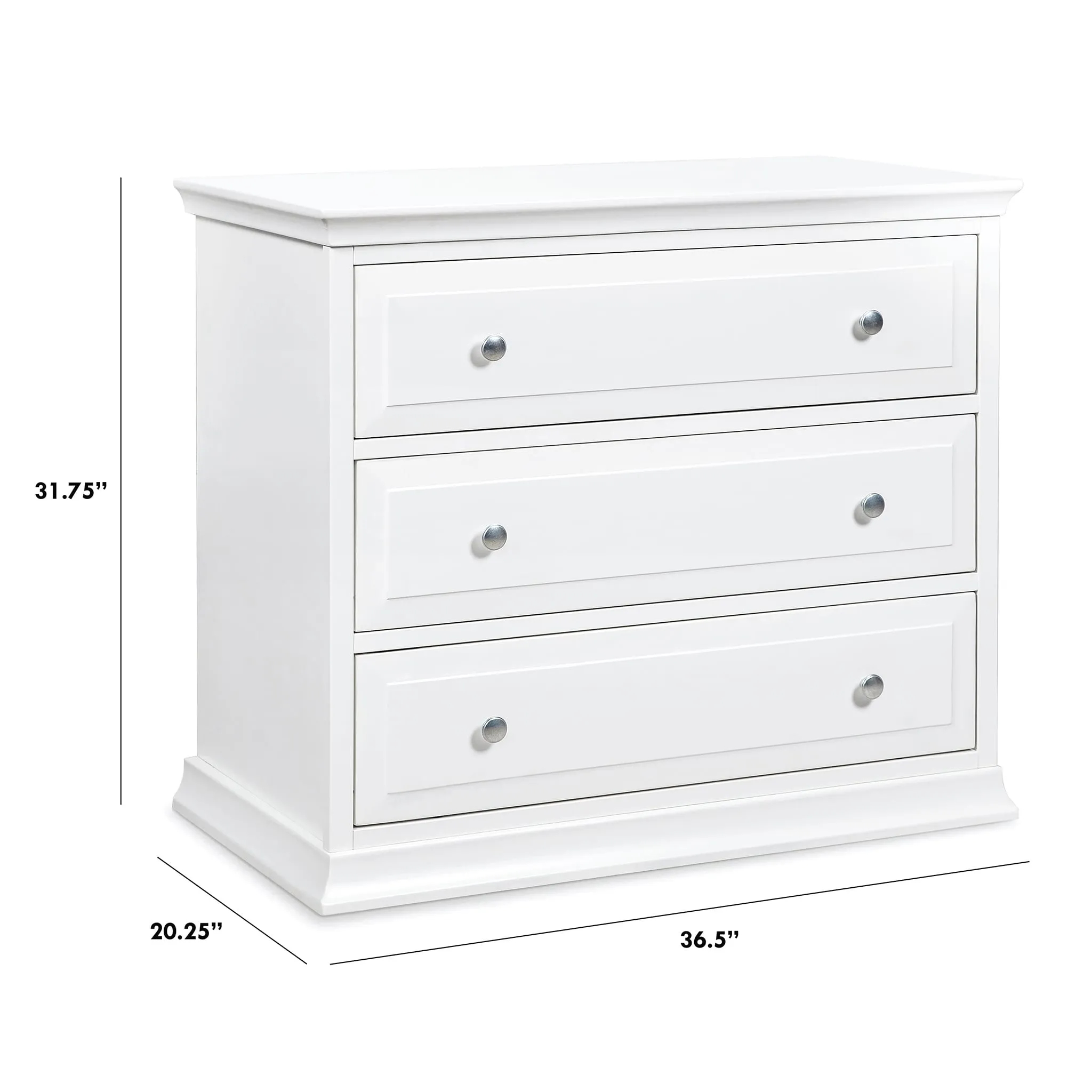 DaVinci Bureau 3 Tiroirs DaVinci - Blanc