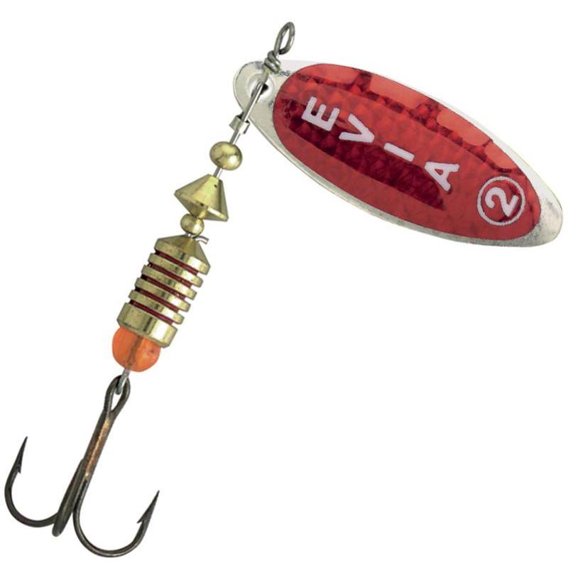 Cuiller Tournante Evia Sunshine Mod 13B - Argent/Rouge