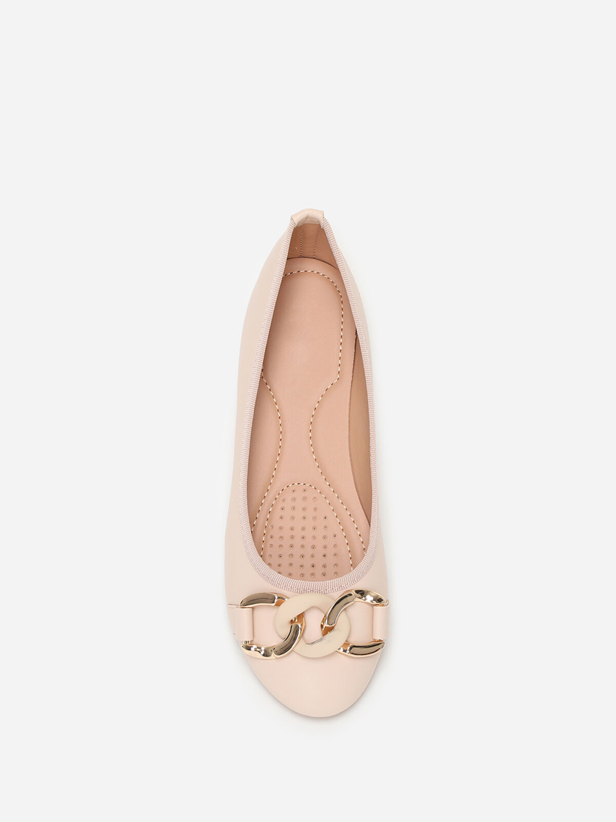 Ballerines avec bride à maillons- Beige