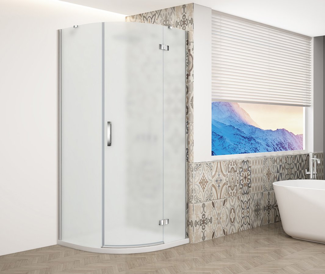 Gelco Trinity kwartronde douchecabine 90x90cm links mat glas chroom