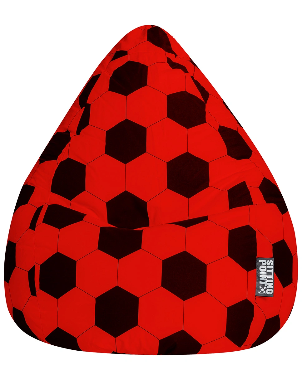 BeanBag FANKURVE XL, 70 x 110 cm (Farbe: rot-schwarz)