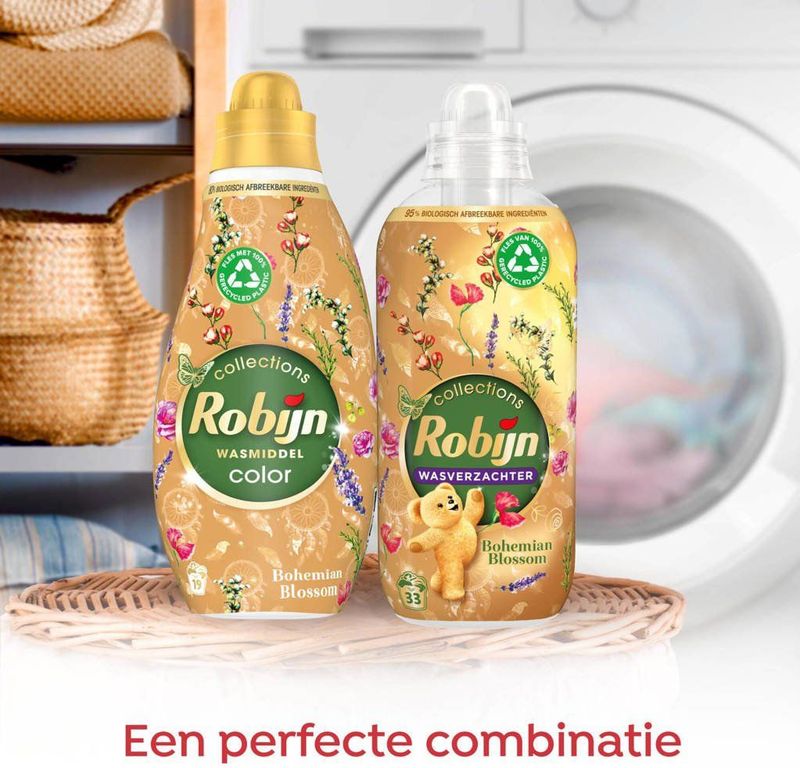 Robijn - Klein & Krachtig - Vloeibaar Wasmiddel - Bohemian Blossom - 8 x 19 Wasbeurten - Voordeelverpakking