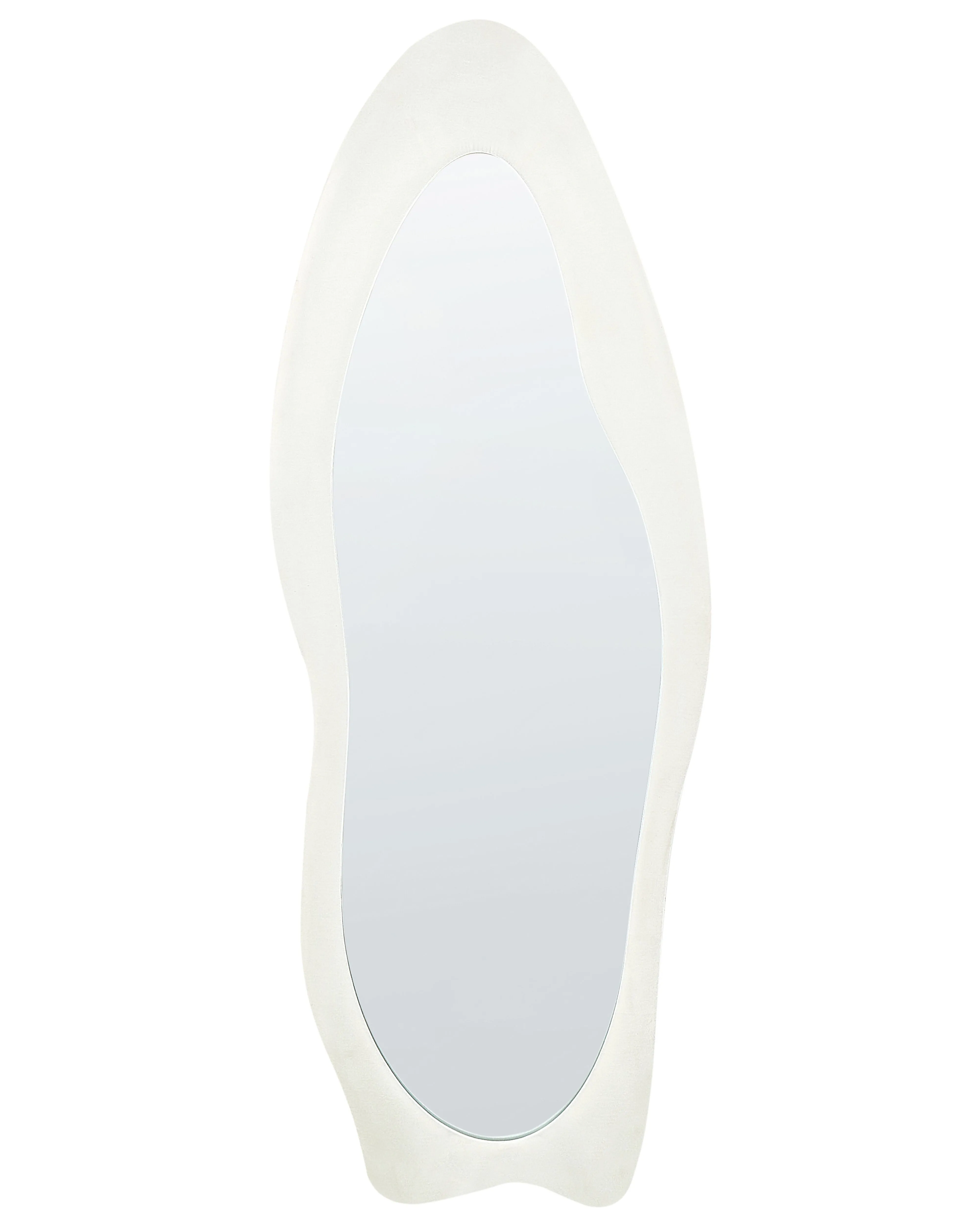 Wandspiegel REIGNY 57 cm 160 cm Fluweel Wit