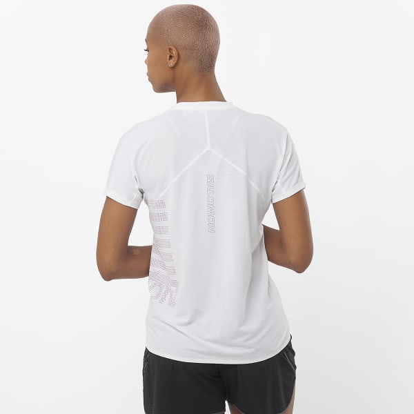 T-shirt trail SALOMON SENSE AERO SS TEE GFX W WHITE/BEETROOT PURPLE