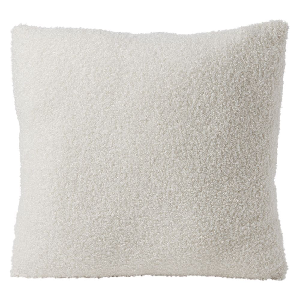 Coussin effet laine bouclée blanc 40x40cm