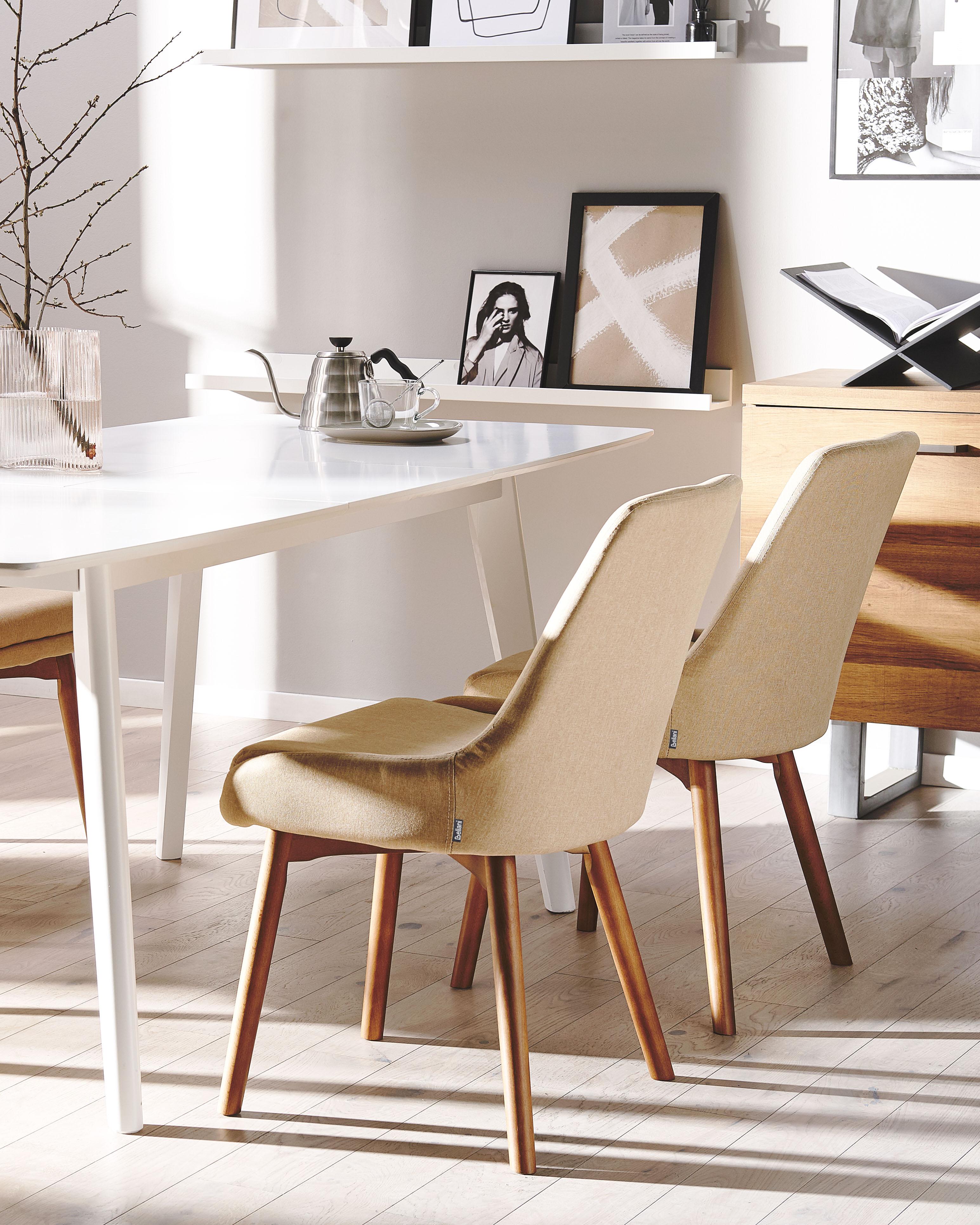 Set van 2 eetkamerstoelen MELFORT Zandbeige