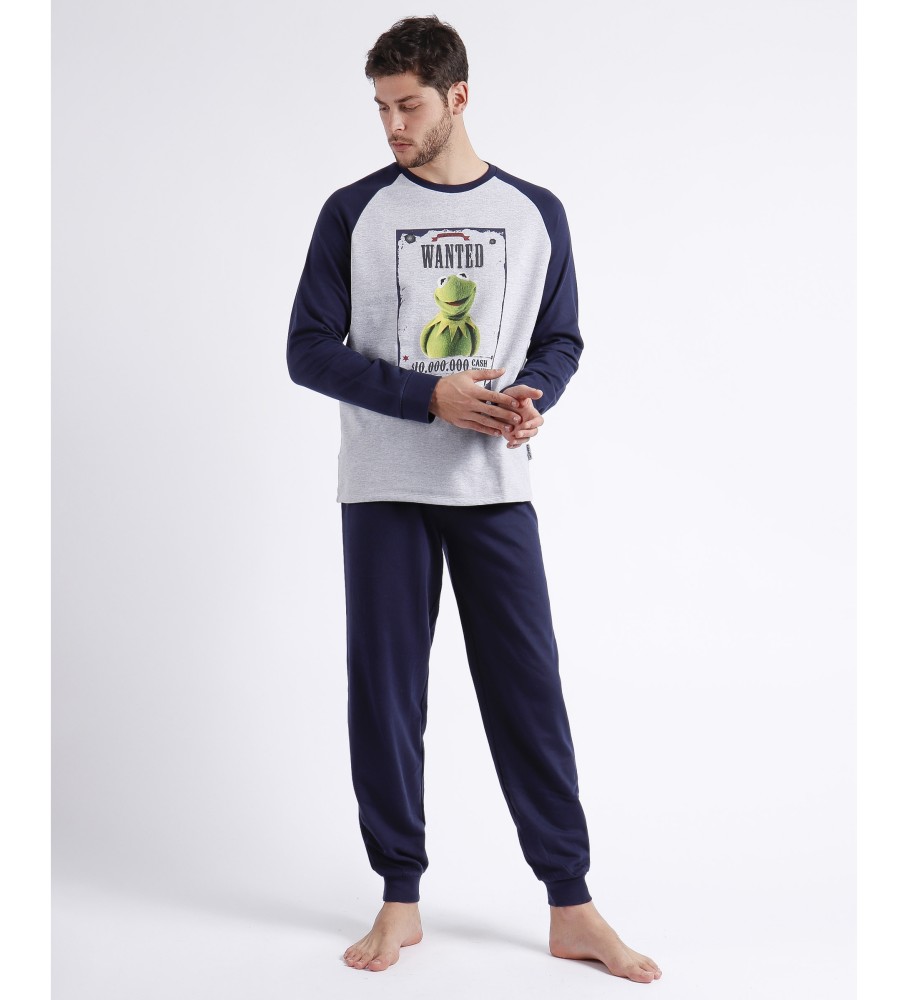 Pijama de manga comprida da Disney com o Kermit procurando um marinheiro.
