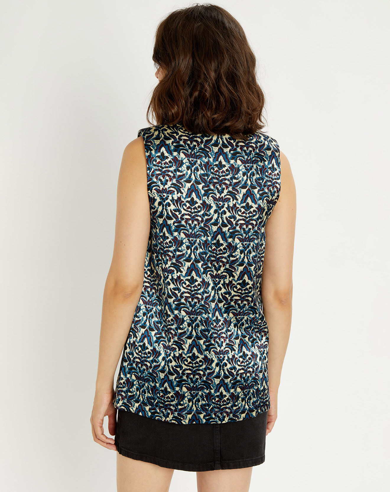 Lauren Vidal Veste Lou imprimée bleu/crème
