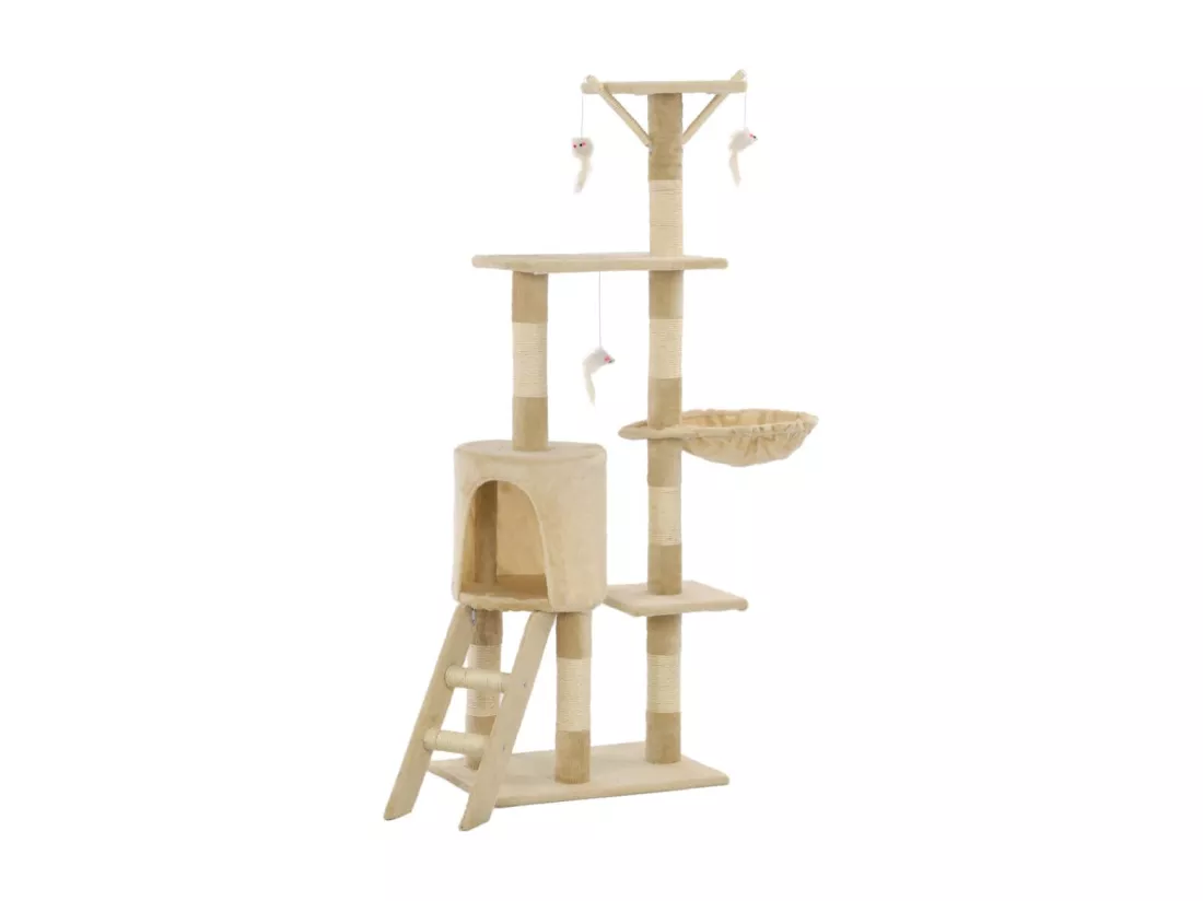 Arbre à chat avec griffoirs en sisal 138 cm Beige