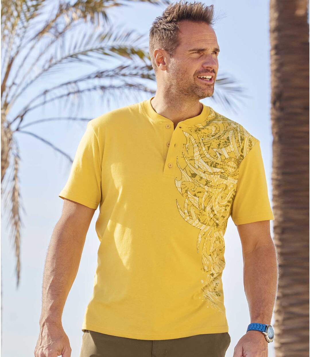 Lot de 2 Tee-Shirts Col Tunisien