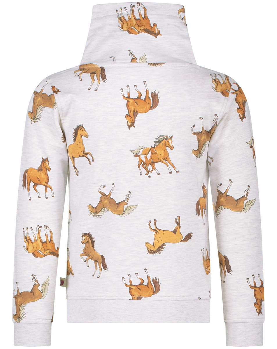 Sweatshirt HORSE WORLD - HORSE AOP in beige meliert