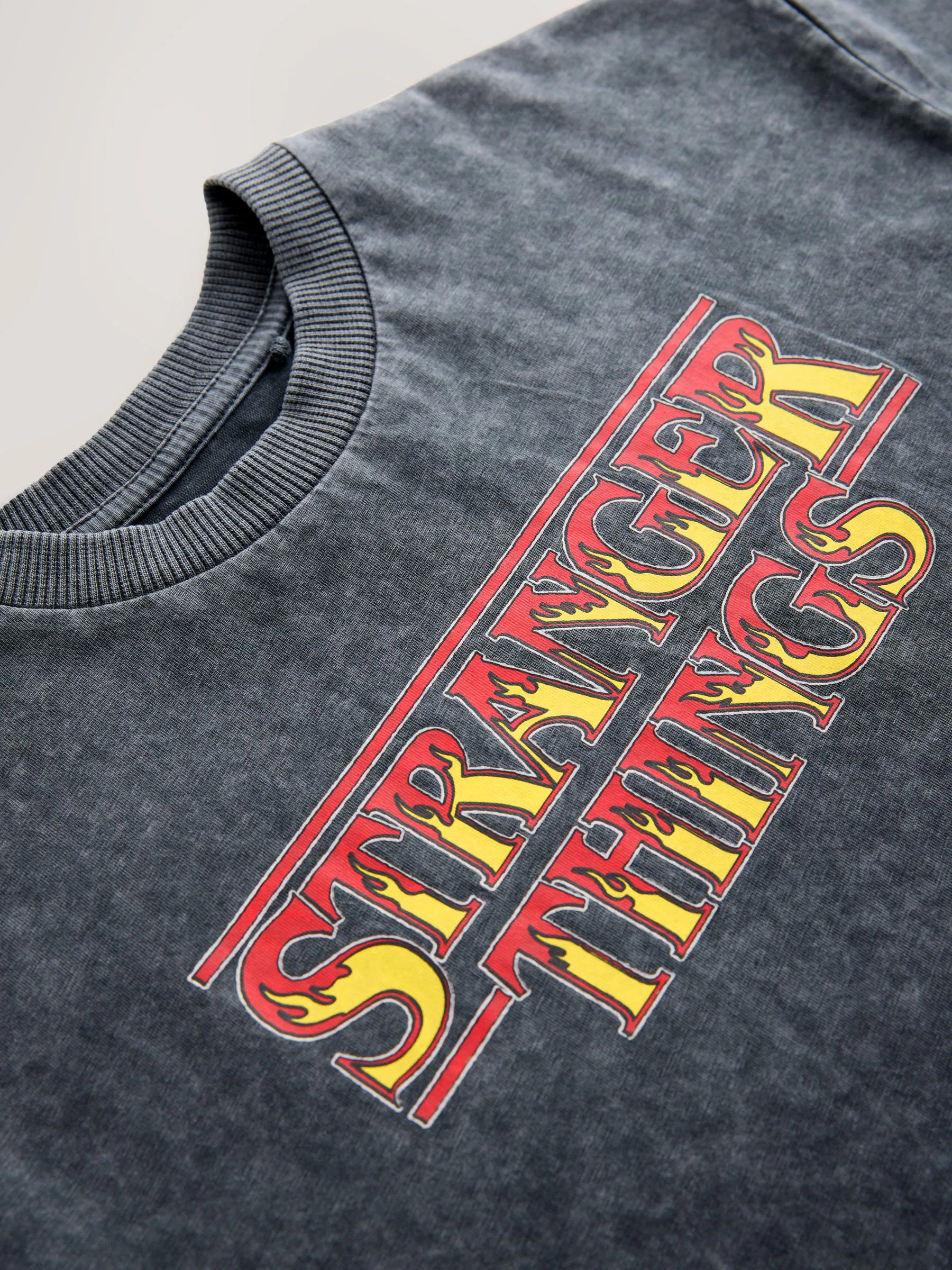 Grijs Gewassen - Stranger Things Short Sleeve T-Shirt (8-16yrs)