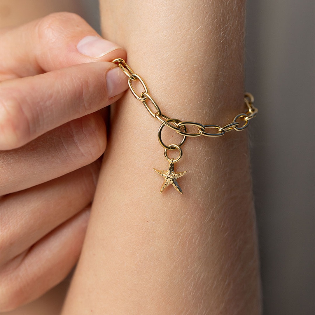 Paul Hewitt Charm Starfish Marinium Ocean Steel Goldig