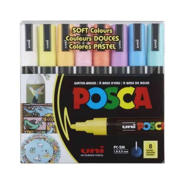 Posca Pack com 8 Marcadores POSCA PC-5M Pastel
