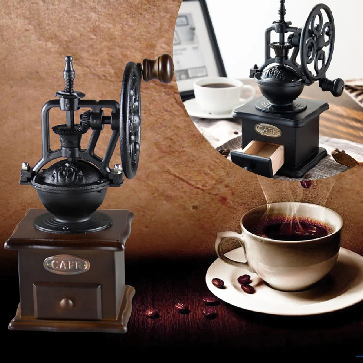 Moulin à café rétro Universal - Noir