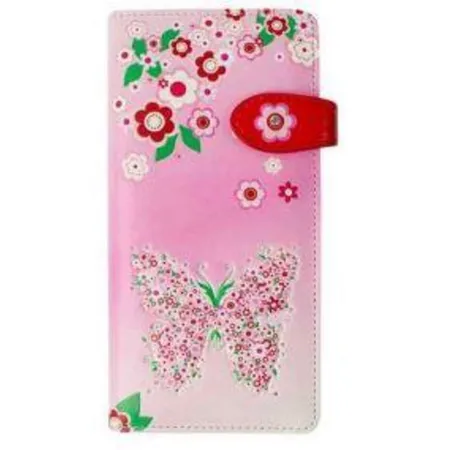 bb Klostermann Langbörse Blumen mit Schmetterling rosa