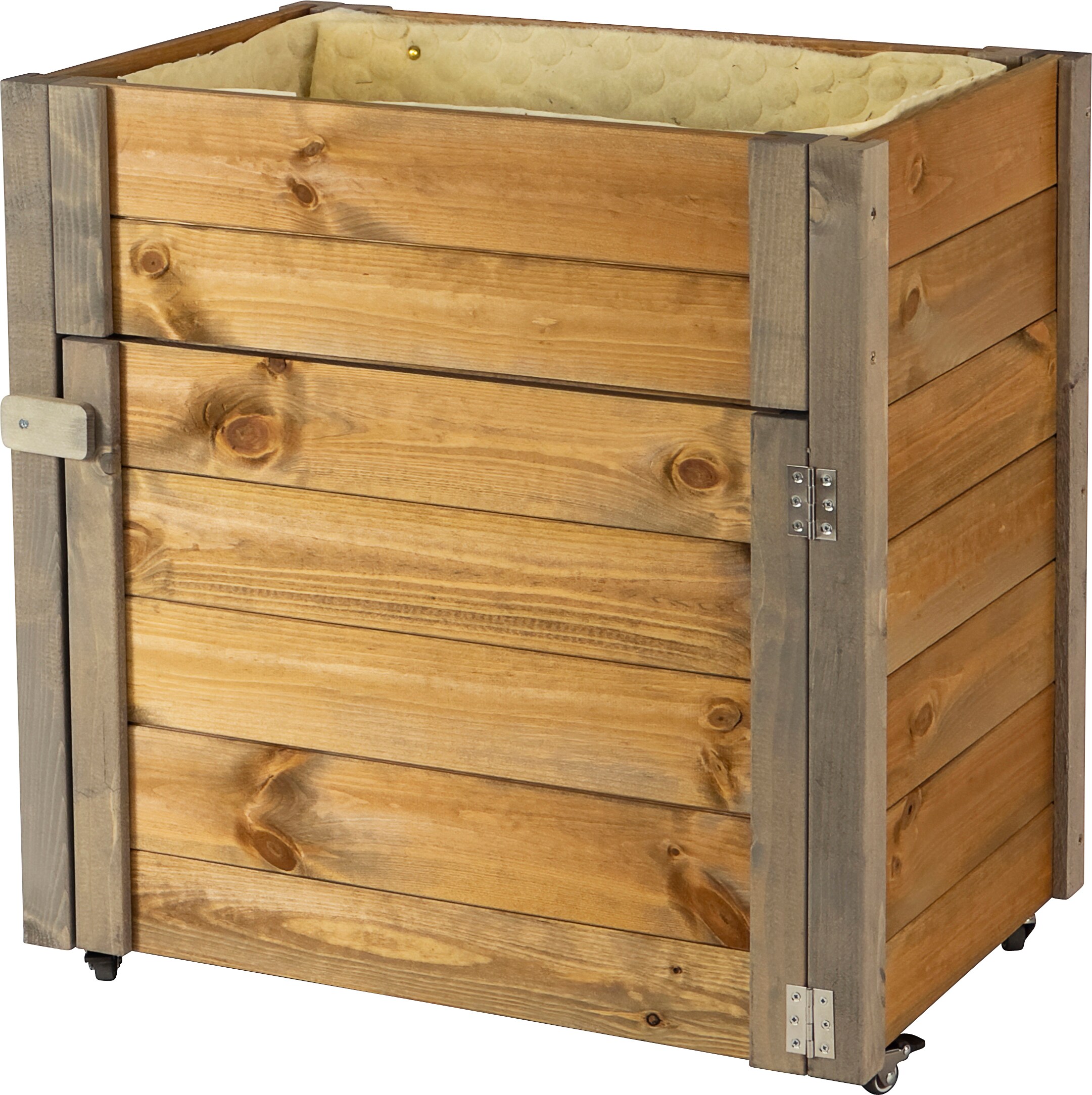 dobar Rollbarer Gartenschrank mit Wolle Abmessungen ca.: 60x40x62 cm natur Eckschutz