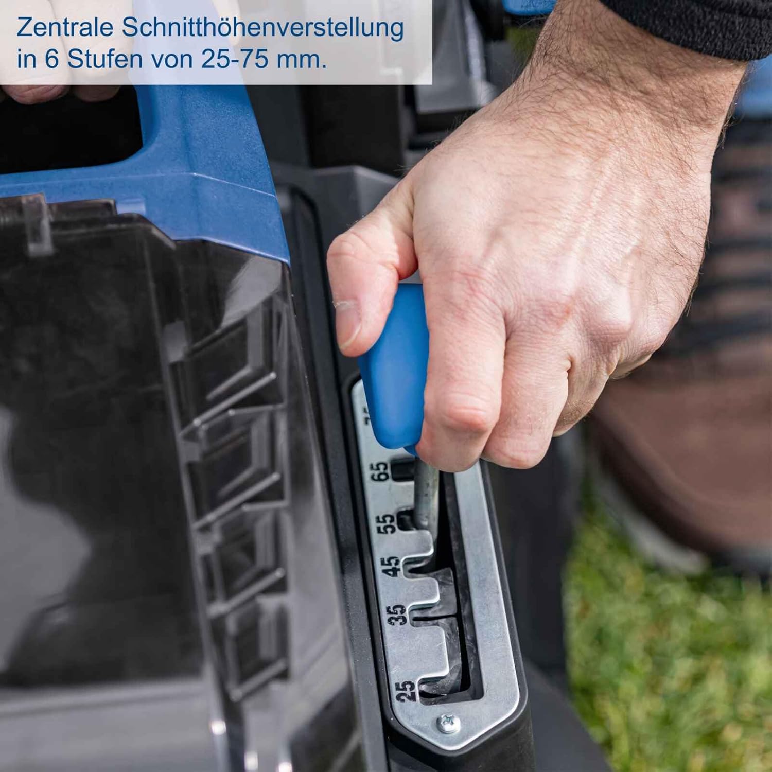Scheppach Akku Rasenmäher BC-MP380-X | 38cm Schnittbreite | für 450-500m2 | 45L Korb | Schnitthöhe 25-75mm | Brushless | 20V-IXES-Serie | 10 Jahre Garantie | 2x4Ah Akku & Fastcharge Doppelladegerät
