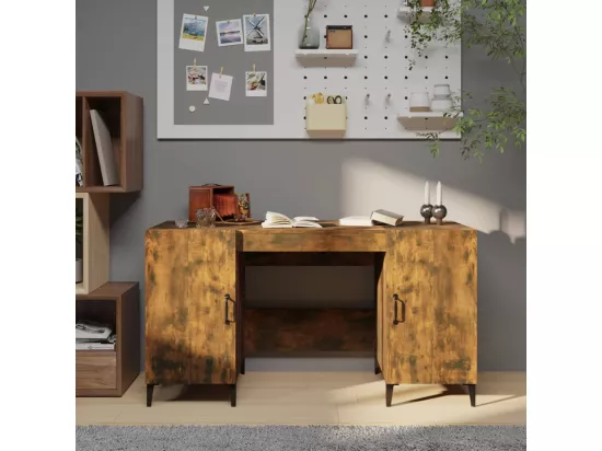 Bureau Chêne fumé 140x50x75 cm Bois d'ingénierie