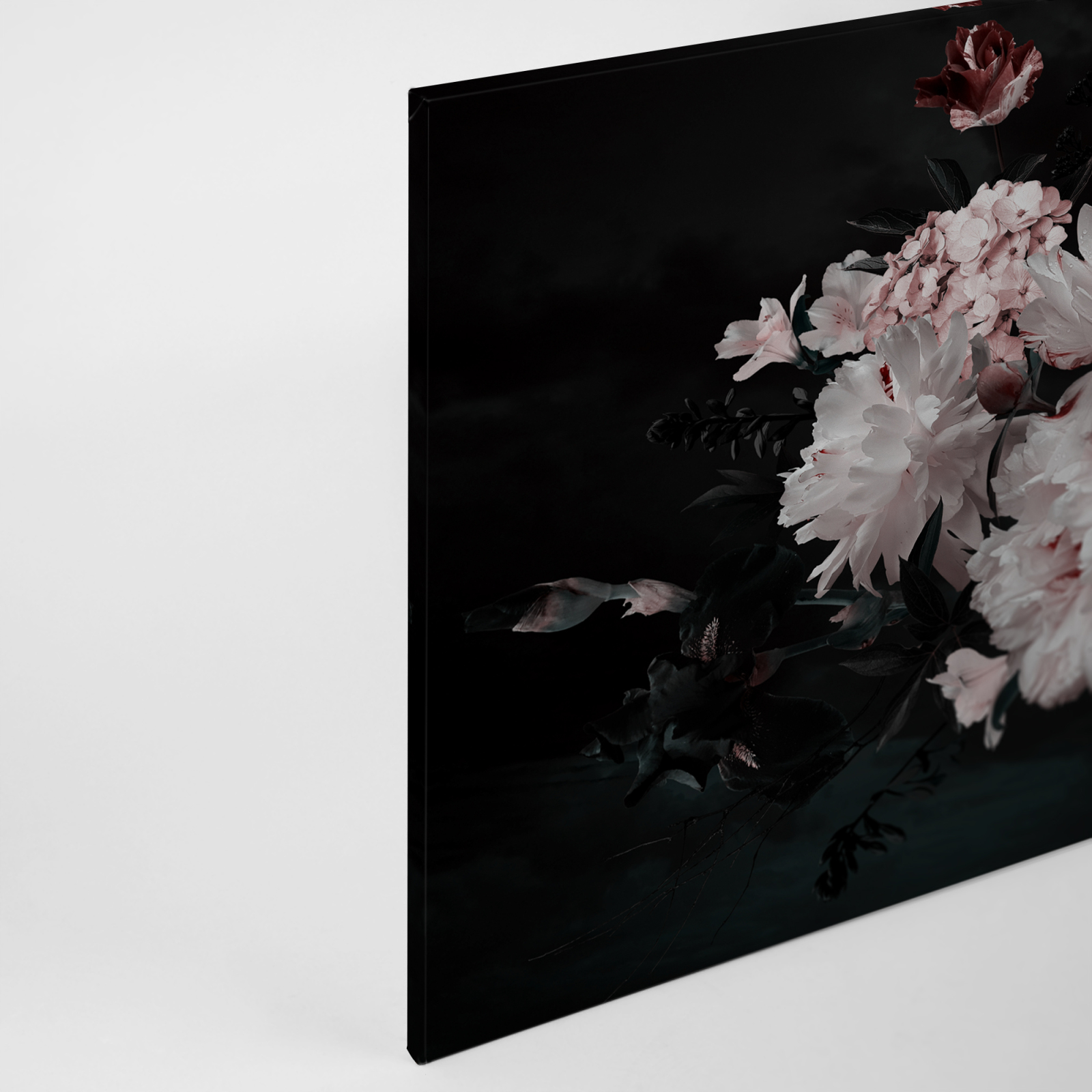 Leinwandbild BLUMEN - weiß-rosa -90x60 cm
