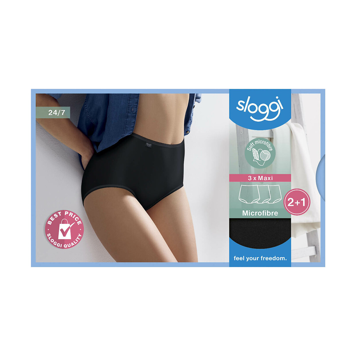 SLOGGI<br>Conjunto de 3 calcinhas maxi 24/7 em microfibra